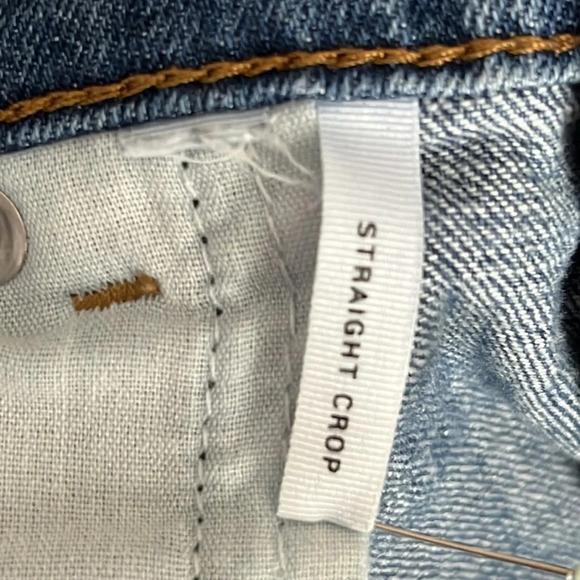 Loft Straight Crop Patchwork Jeans - Size 27 - Picture 7 of 9
